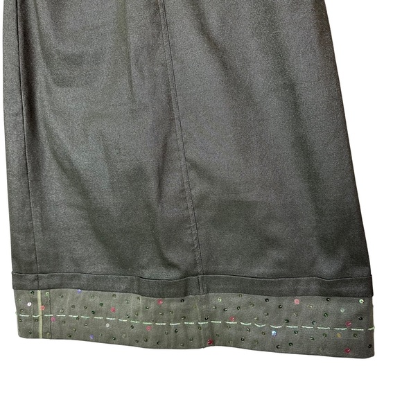 Frou Frou Collection Paris Green Beaded Sequined Modest Midi Stretch Skirt NWT 9 - Picture 2 of 8